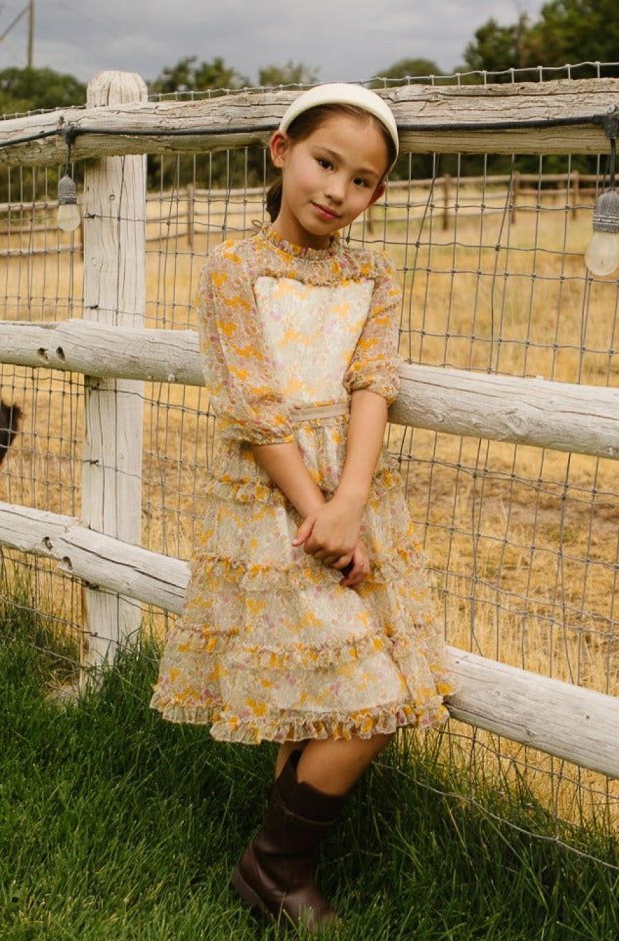 Kids Ivy City Co Dresses | Mini Long Samantha Dress In Clay Floral